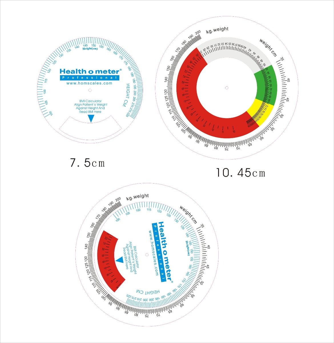 Health o meter BMICHARTKG BMI Chart Wheel - CME Corp