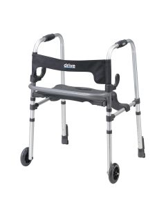 Drive 10233 Clever Lite LS Rollator Walker with Seat and Push Down Brakes