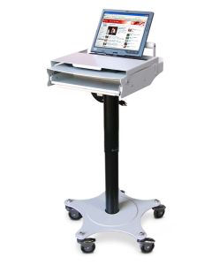 Afc Industries Height-Adjustable Point of Care Cart w/ Laptop Lock & Round Base Footprint