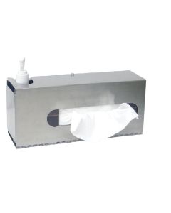Omnimed 304000 Stainless Sanitation Station W/ Lotion & Glove/Tissue Box Holder