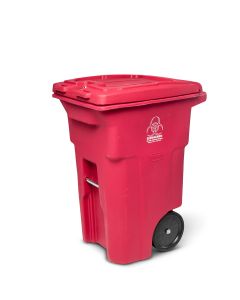 Toter 64 Gallon Red Hazardous Waste Trash Can with Wheels and Lid Lock, RMN64-00RED