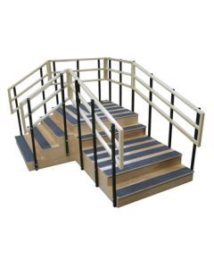 Bailey 4535 Bariatric Training Stairs, Right Angle, 48" Wide, Two Platforms, 1000 LB Cap
