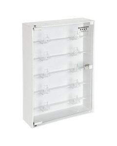 Bowman CP-075 Eyewear Cabinet - Locking - White ABS Plastic and clear PETG Plastic