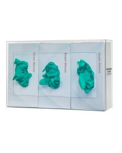 Bowman GP-015 Glove Box Dispenser - Triple - Clear PETG Plastic