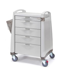 Capsa Solutions AM10MC-LCD-C-DR131-STK Avalo 5 Drawers Medical Procedure Cart with Key Lock & Accessories