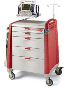 Capsa Healthcare Avalo Series Emergency Cart Red W/ Quick-Access Lock