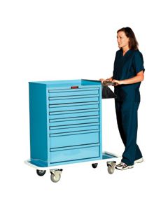 Harloff Eight Drawers Painted Steel Cast Cart with Standard Package