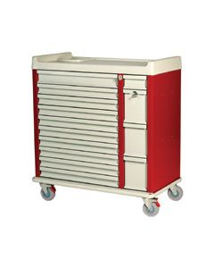 Harloff OptimAL Line All-Aluminum Unit Dose 420 Medication Box Capacity Cart with "Best" Lock