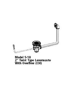 Aero S-18 2" Twist Type Leverwaste w/Overflow For NSF & Non-NSF Sinks