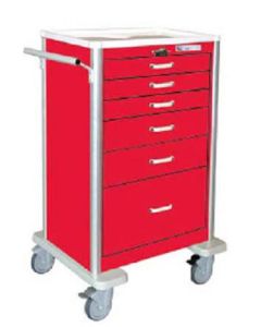 Waterloo 6 Drawer, Extra-Tall, Aluminum Emergency Cart W/ 5 in. Premium Casters