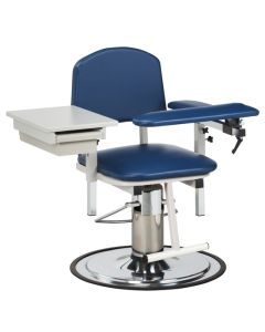 Clinton 6320 H-Series, Padded, Blood Drawing Chair W/ Padded Flip Arm & Drawer