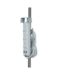 CME 6-Plug Hospital Grade Power Strip with Cord Wrap, Clamps to 1" and 1.25" poles, 15 foot cord with grounded plug (CMEB-PRM-OUTLET-6)
