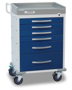 Detecto Rescue Series Anesthesiology Medical Cart with 6 Blue Drawers RC333369BLU