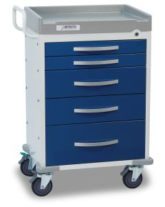 Detecto Rescue Series Anesthesiology Medical Cart with 5 Blue Drawers RC33669BLU