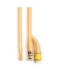 Dynarex 4940 20FR Silicone Coated Foley Catheters, 5cc, 10/Case