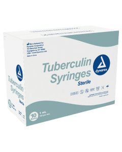 Dynarex 6938 Luer Slip Tuberculin Non-Safety Syringe, 26G, 100/Box, 10/Case