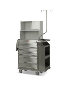 Harloff 6025 Deluxe Stainless Steel Cast Cart W/ Top Compartment