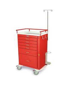 Harloff Classic Line Six Drawers Tall Emergency Cart with Specialty Package