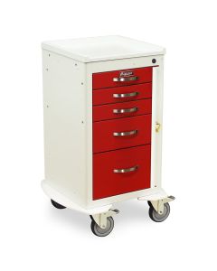 Harloff A-Series Aluminum Mini Line 5 Drawer Cart with Short Cabinet and Breakaway Lock