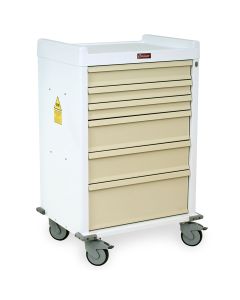 Harloff Aluminum Six Drawers MR-Conditional Anesthesia Cart with Key Lock - Standard Package