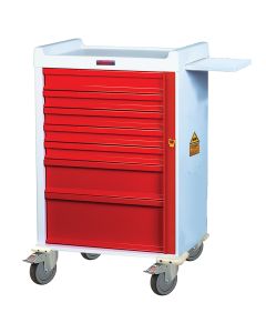Harloff MR-Conditional Aluminum Seven Drawers Emergency Cart with Breakaway Lock