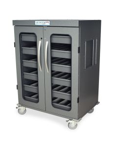 Harloff IntraOcular Lens Supply Storage Cart, Steel Cabinet with Locking Plexi-Glass Doors