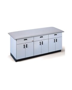 Hausmann 30" x 70" All-Purpose Storage Treatment Table with 3 Drawers and Cabinets, Laminate and Navy (4835-L02-V19)