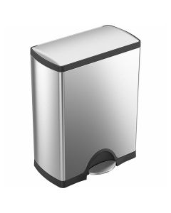Rubbermaid 762CW1816SS 13 Gallon / 50 Liter Brushed Stainless Steel Rectangular Front Step-On Trash Can