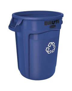 Rubbermaid Brute Container Recycle 32 Gallon, Blue, FG263273BLUE