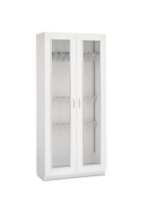 Innerspace Evolve Scope Cabinet with Two Hinged Glass Doors, AireCore and Brushed Aluminum