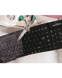 Seal Shield SSF106 Silicone Keyboard w/ Corded USB - Waterproof - Black