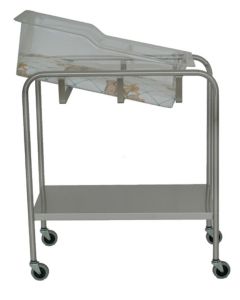 UMF Medical SS8538 Stainless Steel Single Shelf Bassinet with Basket and Mattress