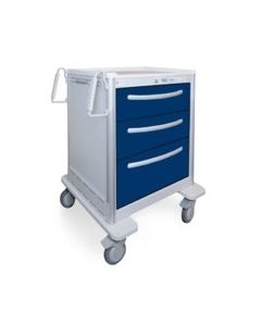 Waterloo 3 Drawer, Short Lightweight Aluminum Anesthesia Cart