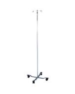 Blickman 5 Leg Stainless Steel I.V. Stand with 2-Hooks, 0517794000