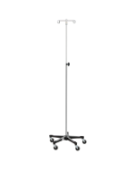 Blickman Stainless Steel I.V. Stand with 5-Legs, 2-Hooks, 0531415000
