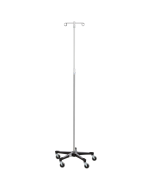 Blickman 4 Leg Stainless Steel I.V. Stand with 2-Hooks, Twist Lock, 537792000
