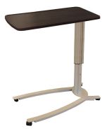 Amico Height-Adjustable 100 lb. Capacity Overbed Table with U-Base - Chocolate Pear