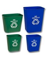 Mar-Bal Waste-Safe Fire-Resistant Wastebasket w/ Recycling Logo