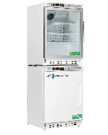 American BioTech Supply Left-Hinged Glass Door Refrigerator/Solid Door Freezer Combination, 9 Cu. Ft., ABT-HC-RFC9G-LH