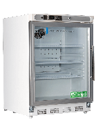 American BioTech Supply Premier Built-In Undercounter Left-Hinged Glass Door Refrigerator, 4.6 Cu. Ft., ABT-HC-UCBI-0404G-LH