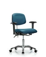 CME Class 100 Vinyl Clean Room Chair - Desk Height with Adjustable Arms & Casters