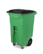Toter 64 Gallon Lime Green Organics Trash Can with Wheels and Black Lid, ACO64-59625