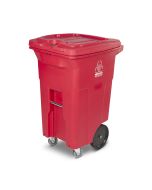 Toter 64 Gallon Red Hazardous Waste Trash Can with Wheels and Lid Lock, RMC64-00RED