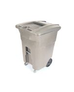 Toter 96 Gallon Document Trash Can with Wheels and Key Lid Lock, Graystone, CDC96-00GST