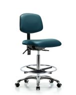 CME Vinyl Chair with Chrome Footring - High Bench Height with Chrome Foot Ring