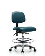 CME Vinyl Chair with Chrome Footring - Medium Bench Height with Chrome Foot Ring