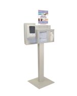 CME CMEB-CYC-05 Cover Your Cough Stand with Respiratory Hygiene Station - Locking, Hand Sanitizer Floor Stand, Sign Holder - Vertical