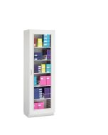 Innerspace Evolve Cabinet with Divided Shelves and Hinged Glass Door, AireCore and Brushed Aluminum