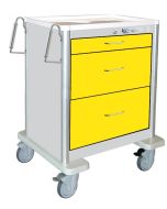 Waterloo Aluminum 3 Drawer, Light-Gray Isolation Cart W/ 5 in. Casters