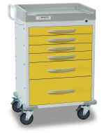 Detecto Rescue Series Isolation Medical Cart with 6 Yellow Drawers RC333369YEL